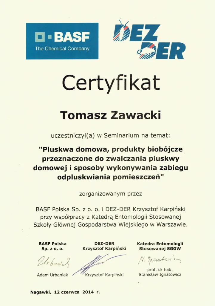 Pluskwa domowa, produkty biobójcze przeznaczone do zwalczania pluskwy domowej i sposoby wykonywania zabiegu odpluskwiania pomieszczeń