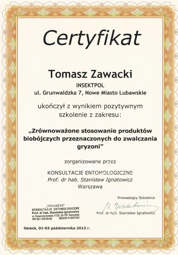 Zrównoważone stosowanie produktów biobójczych przeznaczonych do zwalczania gryzoni